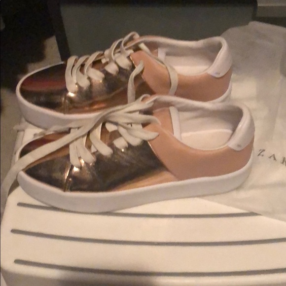 Rose gold Zara sneakers - Picture 2 of 4